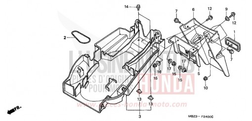 GARDE-BOUE ARRIERE CB600FX de 1999